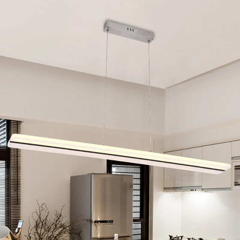 39"/47" brede ultradunne acryl hangende moderne LED witte plafondlamp warm/wit licht Clearhalo