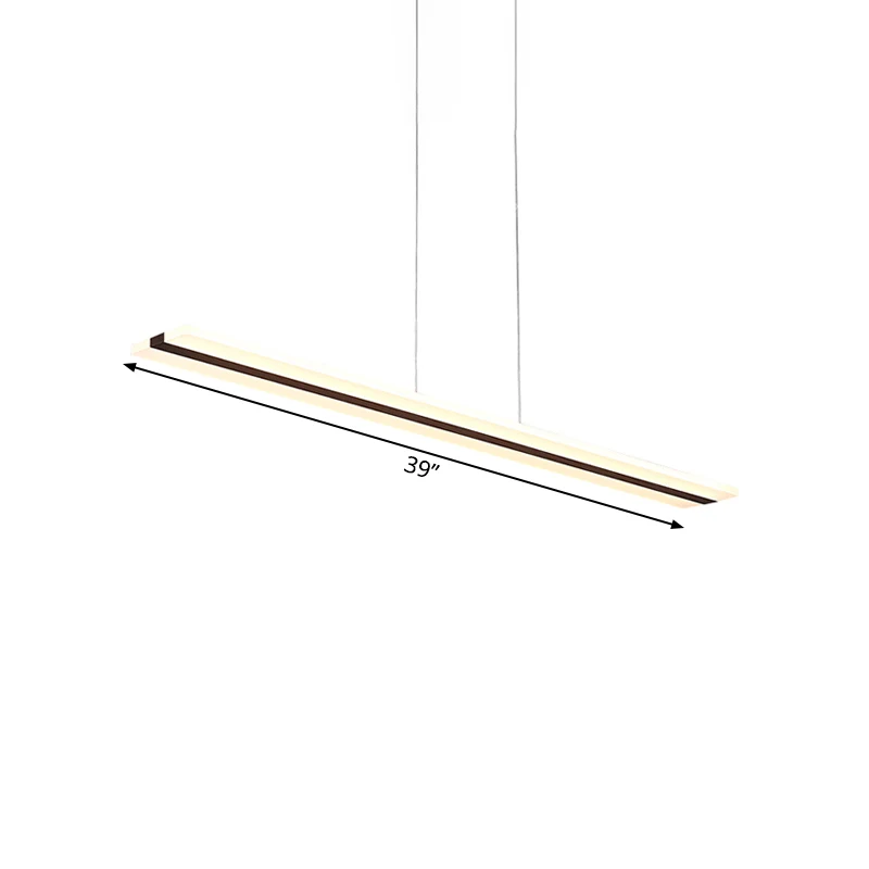 39"/47" brede ultradunne acryl hangende moderne LED witte plafondlamp warm/wit licht Clearhalo