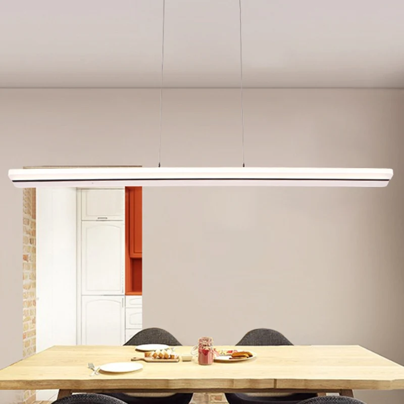 39"/47" brede ultradunne acryl hangende moderne LED witte plafondlamp warm/wit licht Clearhalo