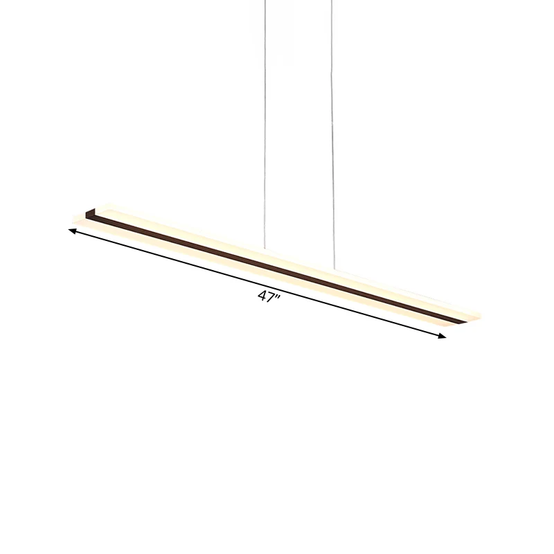 39"/47" brede ultradunne acryl hangende moderne LED witte plafondlamp warm/wit licht Clearhalo