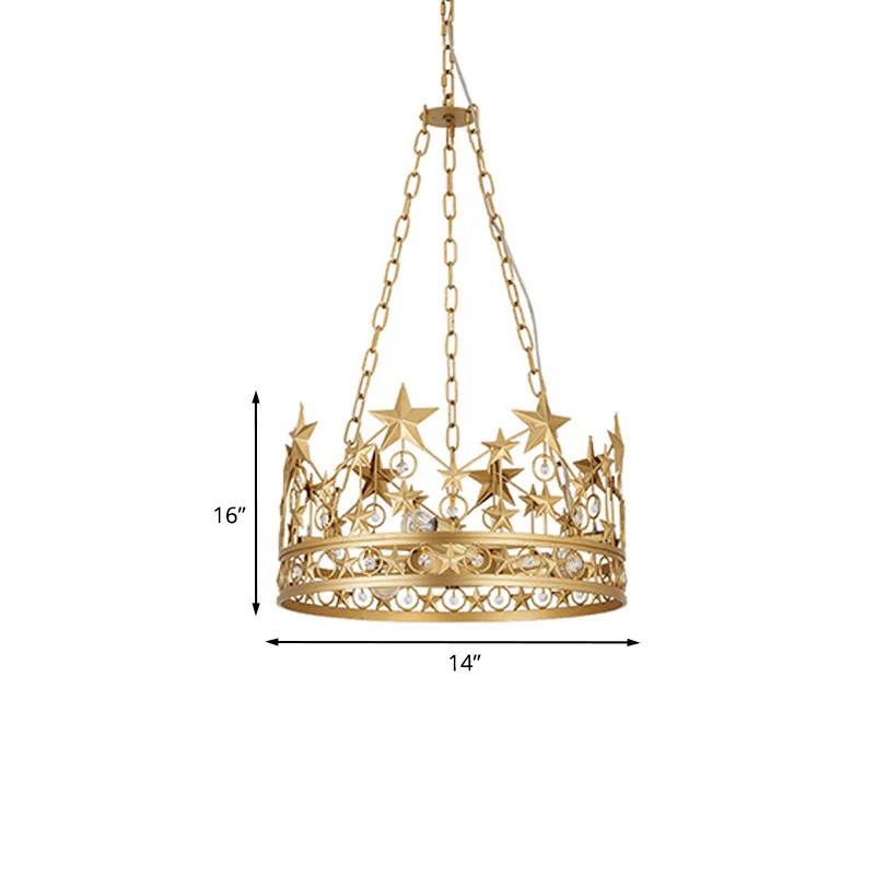 3-kops kroon plafond hanglamp klassieke gouden prismatische optische kristallen hangende kroonluchter Clearhalo