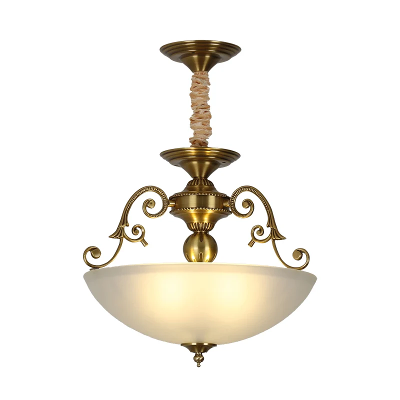 3-kops kroonluchter licht retro kom matglas hanger verlichtingsarmatuur goud Clearhalo