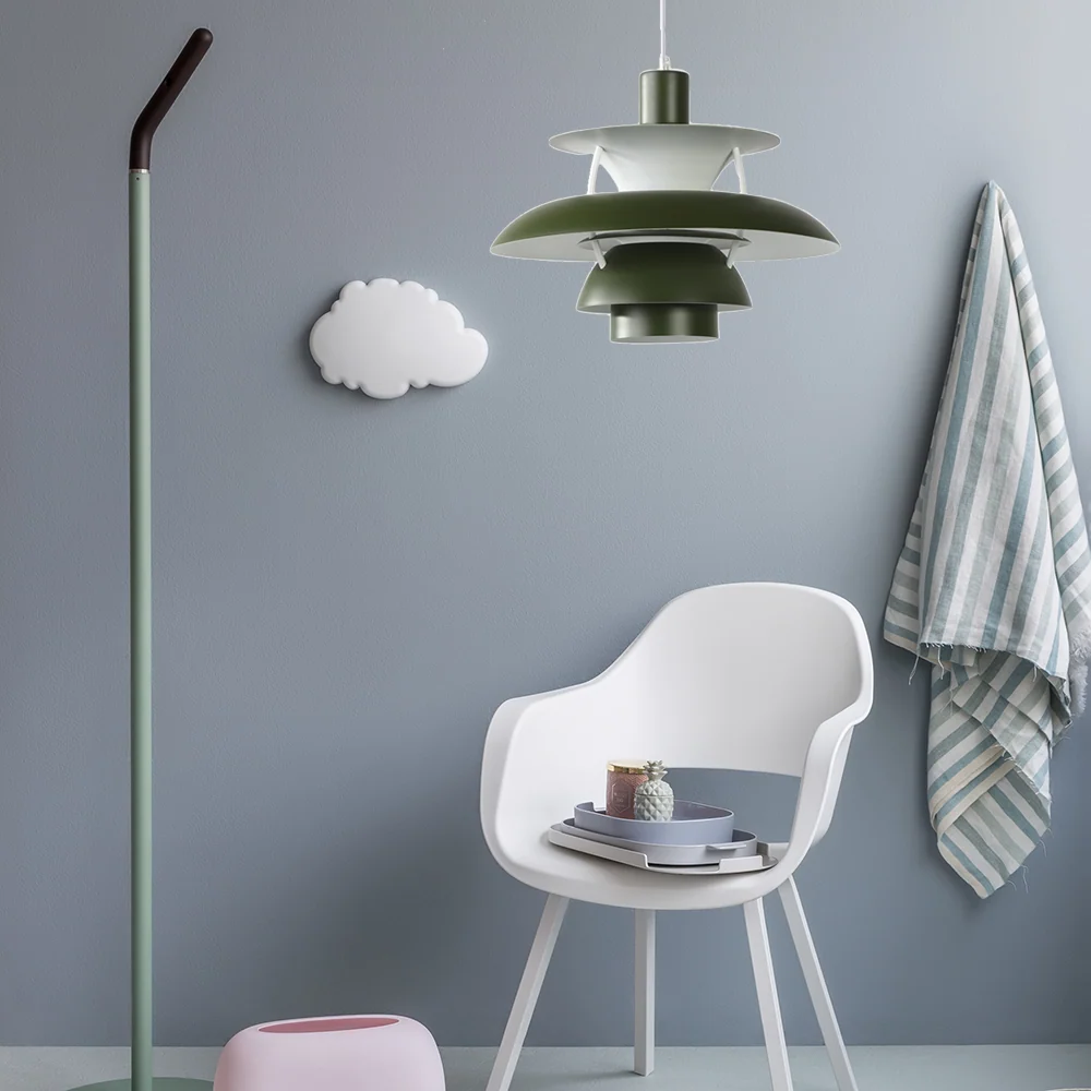 3-laags hanglamp met uitlopende kap Macaron-stijl aluminium 1 licht zwart/grijze hanglamp, 12"/16" breed Clearhalo