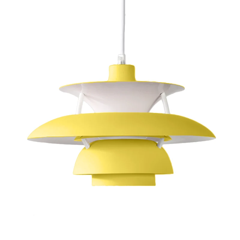 3-laags hanglamp met uitlopende kap Macaron-stijl aluminium 1 licht zwart/grijze hanglamp, 12"/16" breed Clearhalo