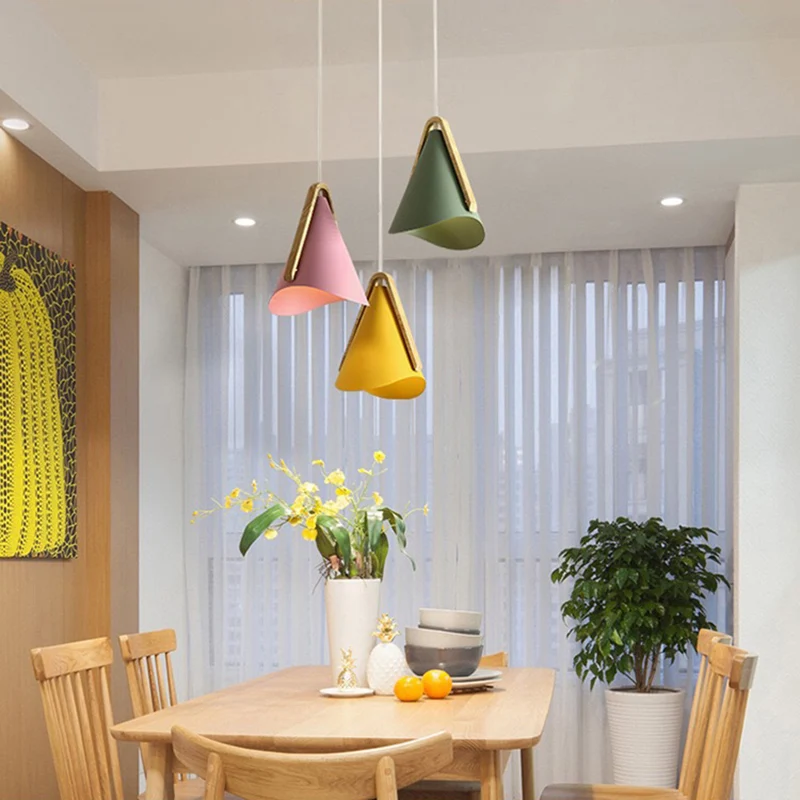 3-lichts eetkamer multi-plafondlamp eenvoudige witte golfvorm hanglamp met kegelvormige metalen kap Clearhalo