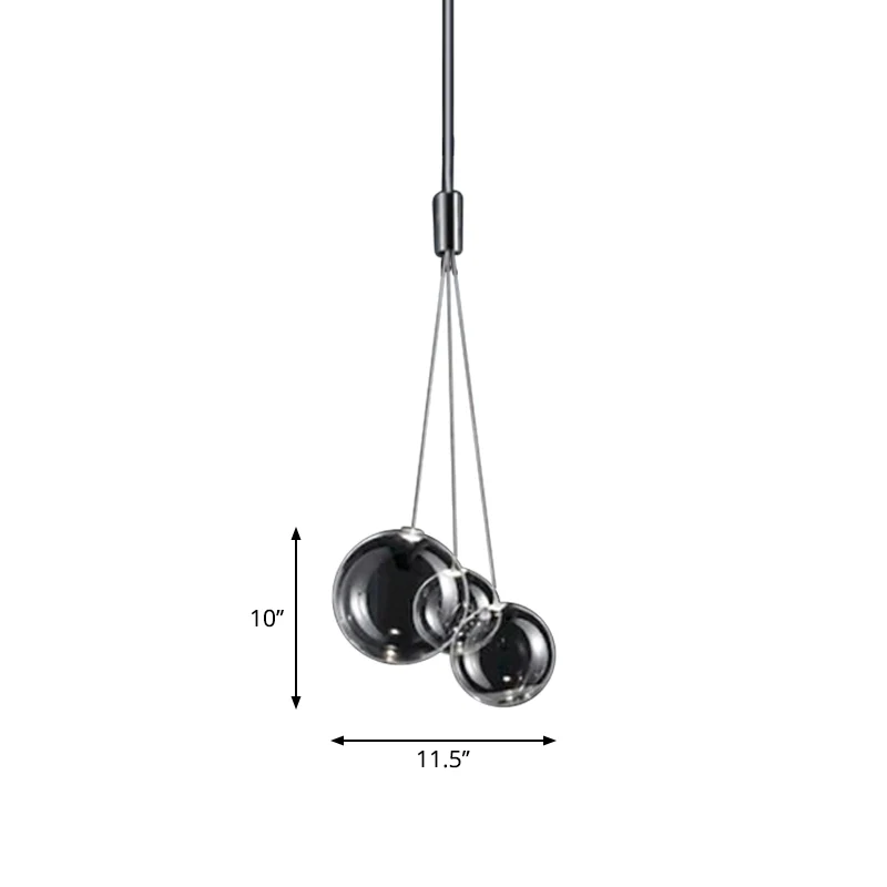 3-lichts restaurant hanglamp Eenvoud Chroom hanglamp met bolhelder glazen kap Clearhalo