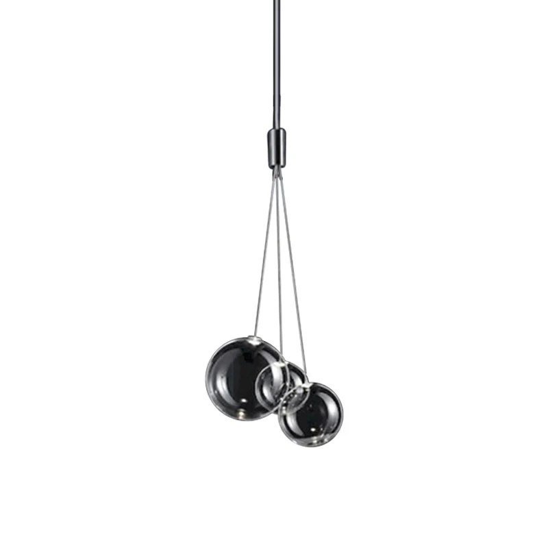 3-lichts restaurant hanglamp Eenvoud Chroom hanglamp met bolhelder glazen kap Clearhalo