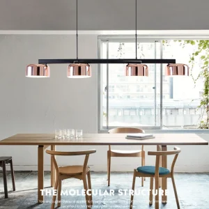 4-lichts Diner eilandlamp Scandinavische LED-hanglamp met trommel acryl kap Clearhalo
