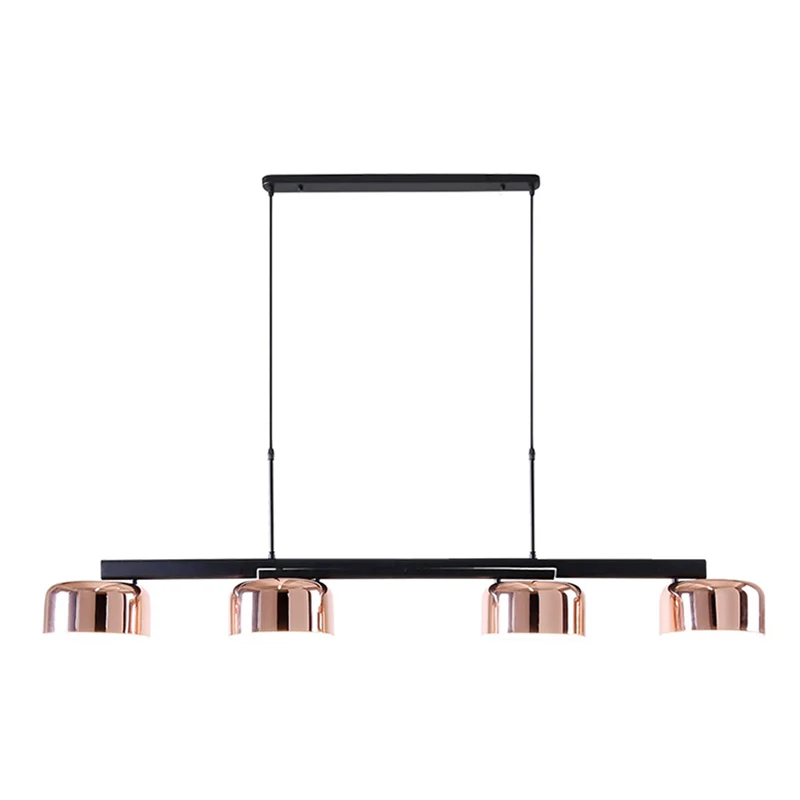 4-lichts Diner eilandlamp Scandinavische LED-hanglamp met trommel acryl kap Clearhalo