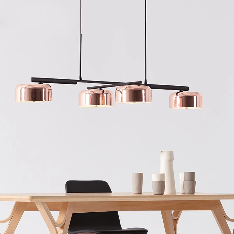 4-lichts Diner eilandlamp Scandinavische LED-hanglamp met trommel acryl kap Clearhalo