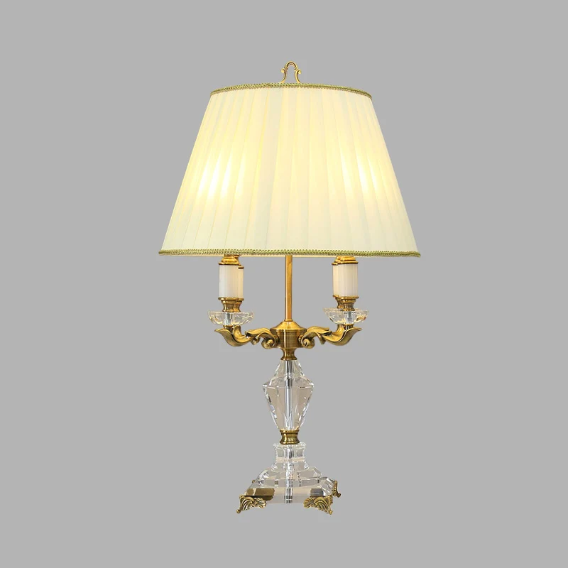 4-lichts helder kristal nachtkastje licht rustiek beige kandelaar woonkamer tafellamp Clearhalo