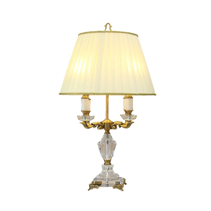 4-lichts helder kristal nachtkastje licht rustiek beige kandelaar woonkamer tafellamp Clearhalo