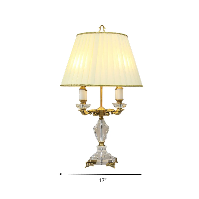 4-lichts helder kristal nachtkastje licht rustiek beige kandelaar woonkamer tafellamp Clearhalo