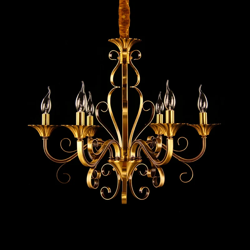 5/6/8 lichten kroonluchter hanglamp kolonialisme kaarsvorm metalen plafondophanging licht goud Clearhalo