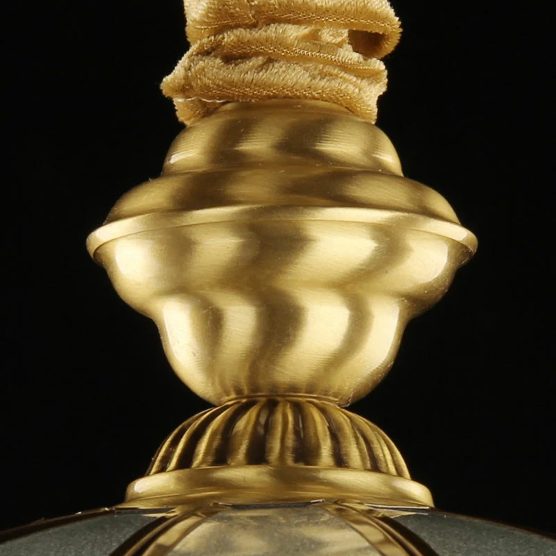 5-lichts hangende kroonluchter antieke stijl koepelvormige matglazen hanglamp messing Clearhalo