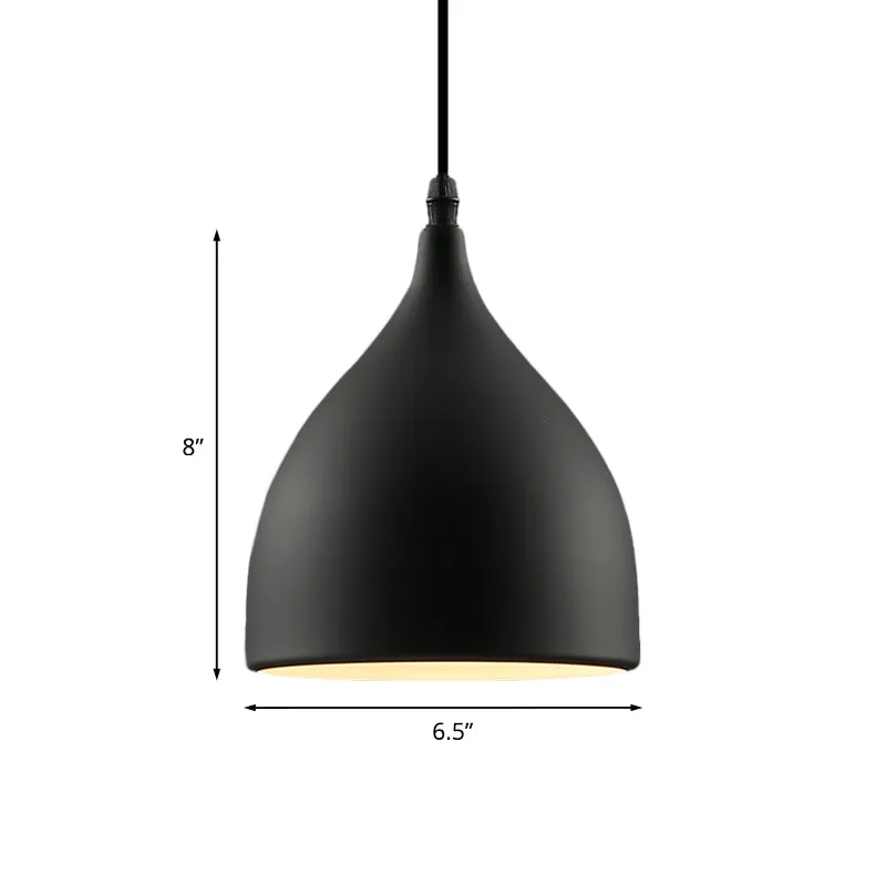 6.5"/10" Dia Dome metalen hangende plafondlamp industriële 1-lichts restaurant hanglamp zwart Clearhalo