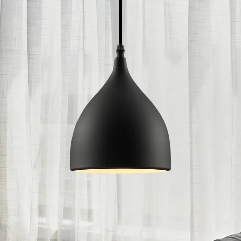 6.5"/10" Dia Dome metalen hangende plafondlamp industriële 1-lichts restaurant hanglamp zwart Clearhalo