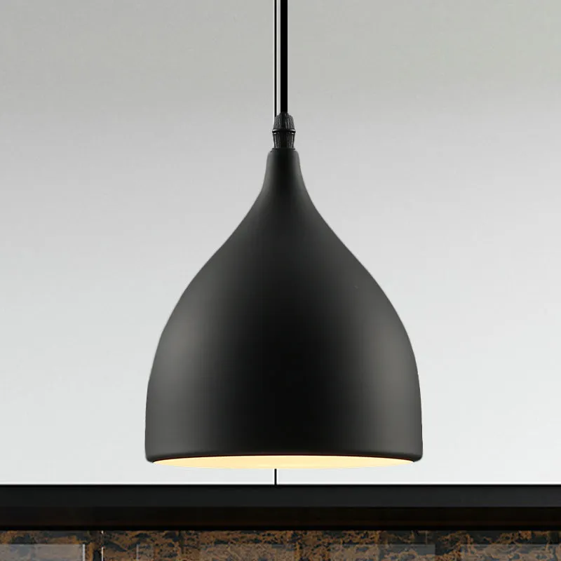 6.5"/10" Dia Dome metalen hangende plafondlamp industriële 1-lichts restaurant hanglamp zwart Clearhalo