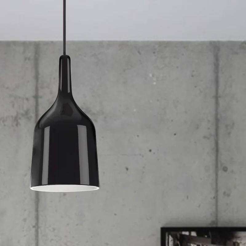 6"/8"/10,5" brede bel hanglamp modern metaal 1 licht zwart/wit/chroom hangend plafondlicht Clearhalo