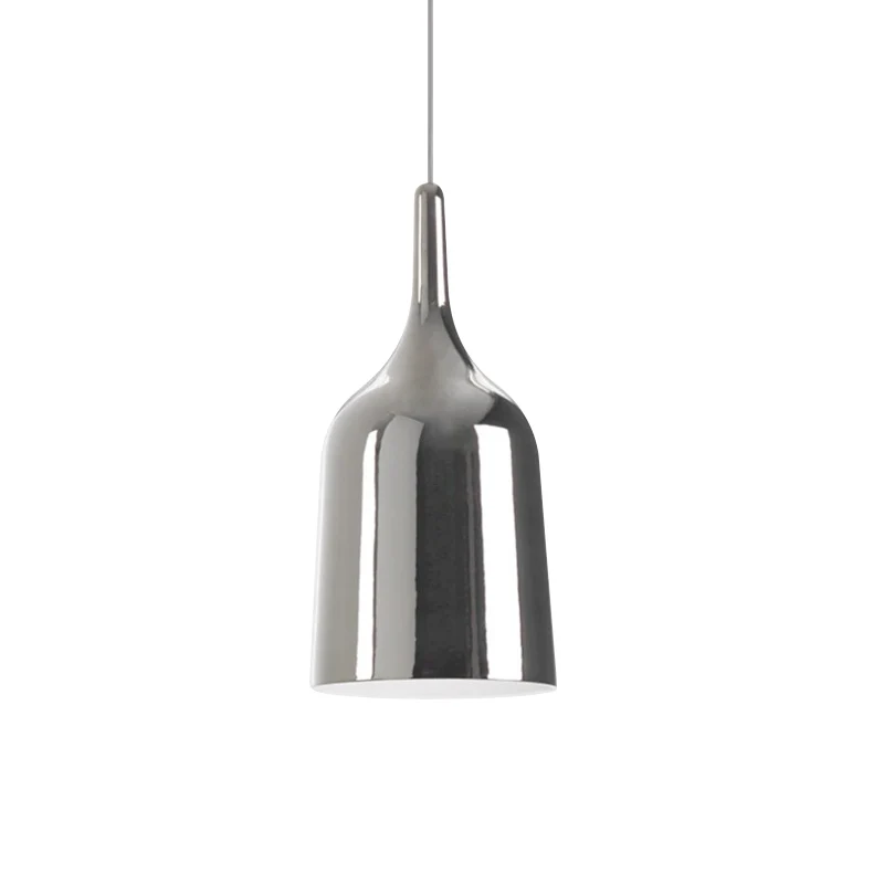 6"/8"/10,5" brede bel hanglamp modern metaal 1 licht zwart/wit/chroom hangend plafondlicht Clearhalo