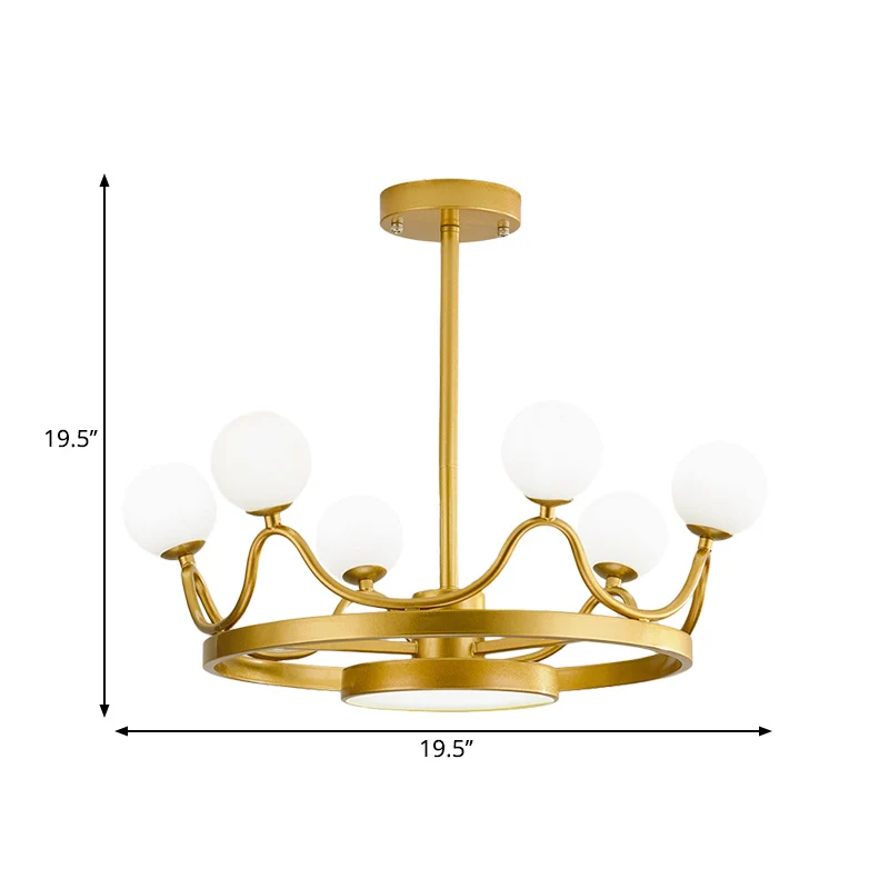 6-hoofds kinderkamer kroonluchter lichtarmatuur moderne gouden hangende plafondlamp met lineair metalen ontwerp Clearhalo