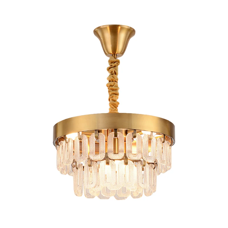 6-koppige kristallen kroonluchter licht postmodern goud 2 lagen eetkamer hangende hanger Clearhalo
