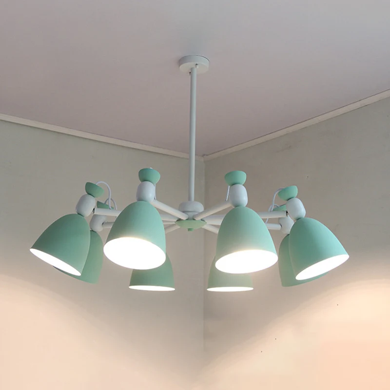 6-lichts koepelvormige plafondhanger Noordse metalen kroonluchter voor woonkamer kleuterschool Clearhalo