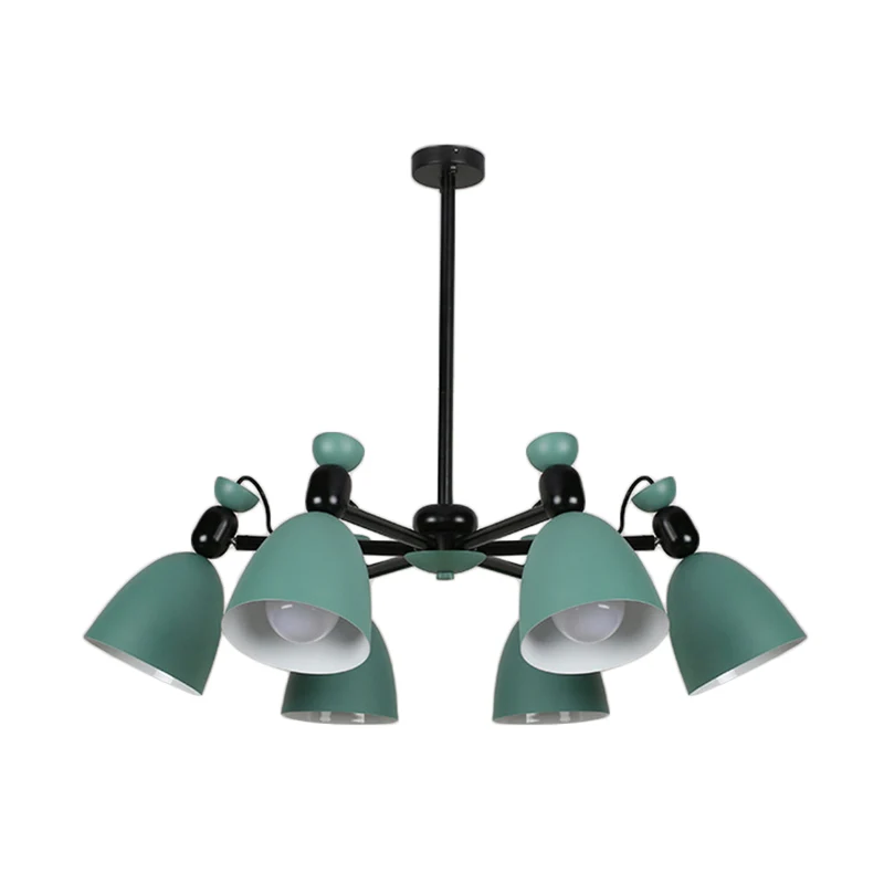 6-lichts koepelvormige plafondhanger Noordse metalen kroonluchter voor woonkamer kleuterschool Clearhalo