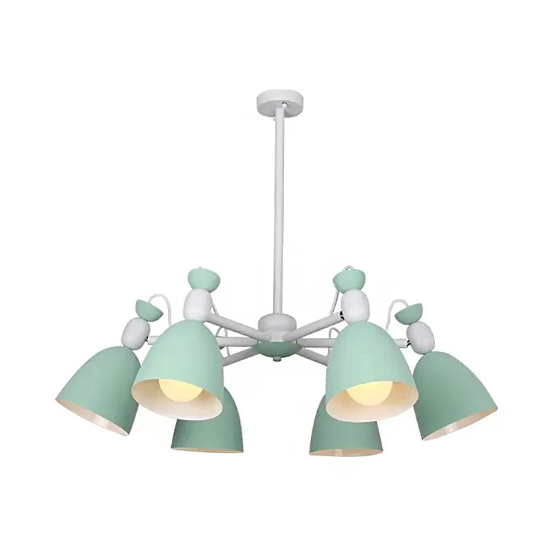 6-lichts koepelvormige plafondhanger Noordse metalen kroonluchter voor woonkamer kleuterschool Clearhalo
