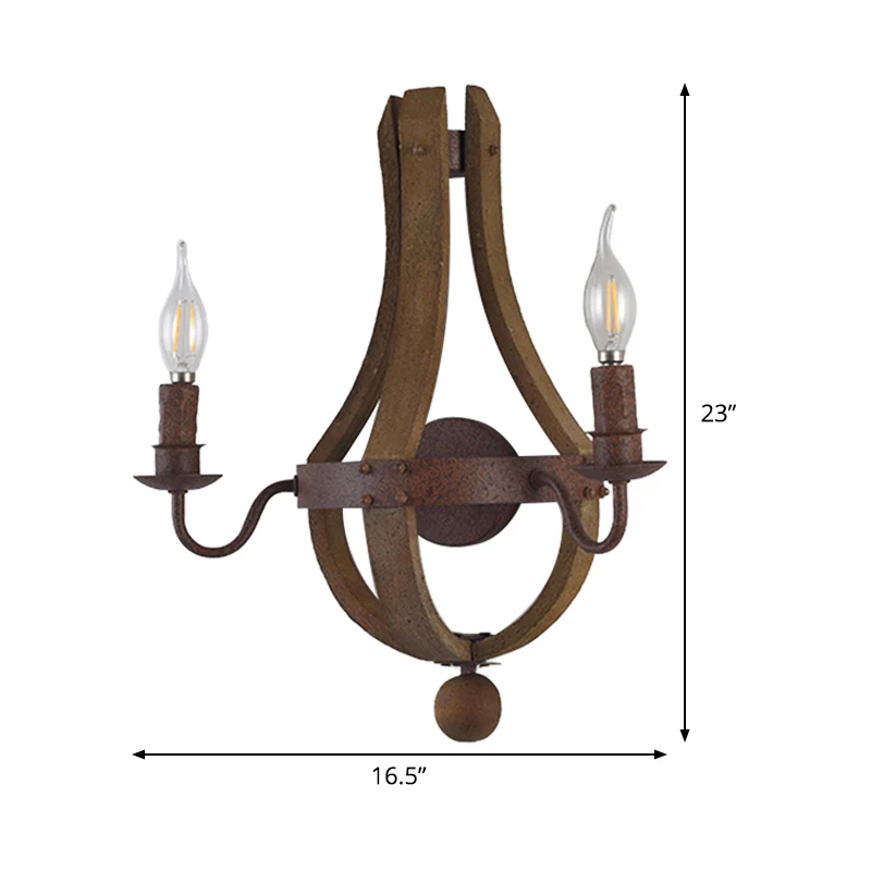 8"/11.5"/15" brede kaars metalen blaker licht land 1/2/3 lichten eetkamer muur verlichtingsarmatuur roest Clearhalo