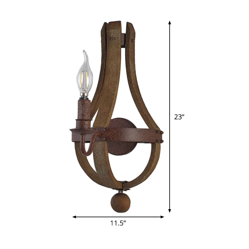 8"/11.5"/15" brede kaars metalen blaker licht land 1/2/3 lichten eetkamer muur verlichtingsarmatuur roest Clearhalo