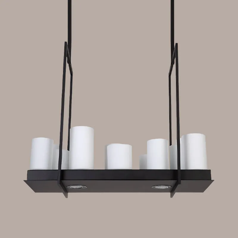 8/12/16 Lights Island hanglamp traditionele vat matglazen hanglamp zwart voor eetkamer Clearhalo