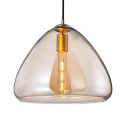 8,5"/10" brede kegel woonkamer hanglamp amber/rokerig glas 1 licht post-modern hangend plafondlicht Clearhalo