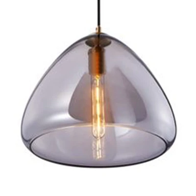 8,5"/10" brede kegel woonkamer hanglamp amber/rokerig glas 1 licht post-modern hangend plafondlicht Clearhalo