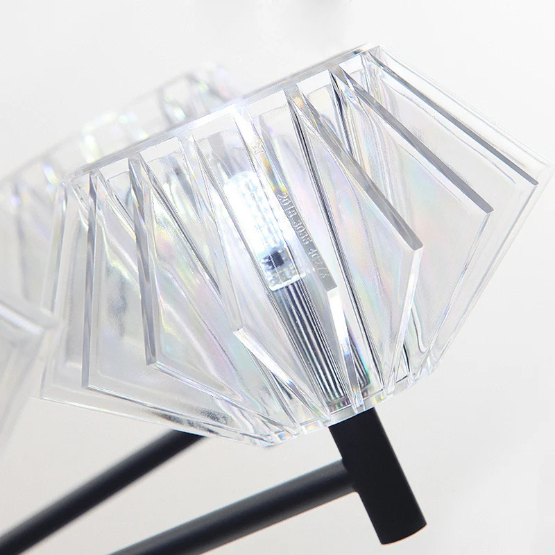 8-lichts urnvormige kroonluchter moderne metalen en acryl hanglamp zwart voor volwassen slaapkamer Clearhalo