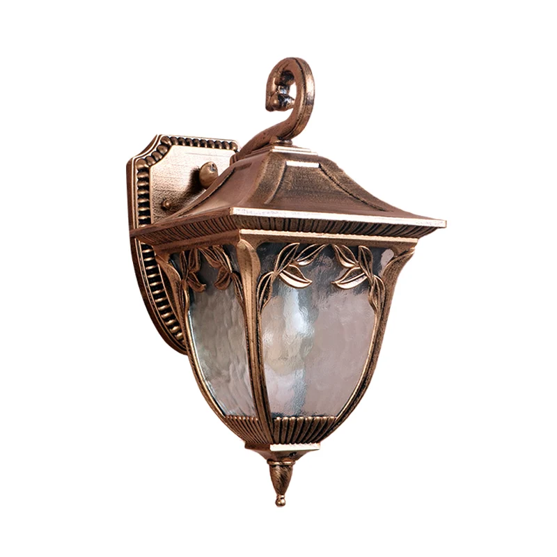 Acorn binnenplaats schans verlichting platteland helder water glas 1 licht messing wandmontage lamp Clearhalo