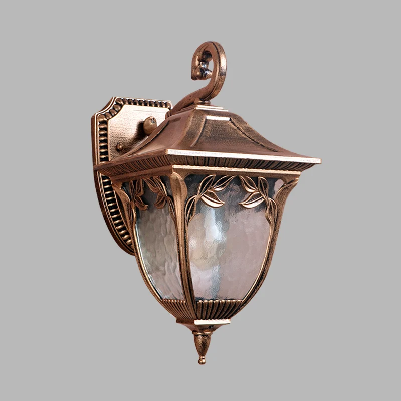 Acorn binnenplaats schans verlichting platteland helder water glas 1 licht messing wandmontage lamp Clearhalo