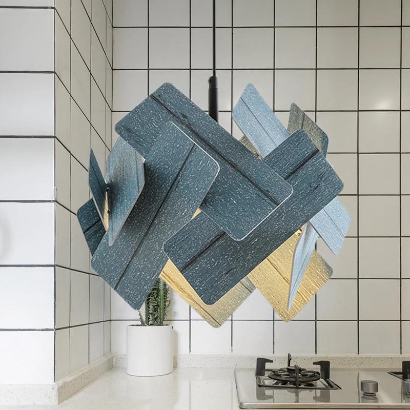 Acryl bloemvorm hanglamp moderne Scandinavische stijl 1 licht rood/blauw/licht hout hangend plafondlicht Clearhalo