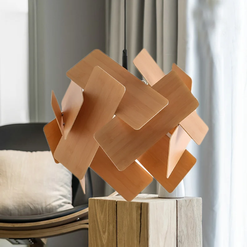 Acryl bloemvorm hanglamp moderne Scandinavische stijl 1 licht rood/blauw/licht hout hangend plafondlicht Clearhalo