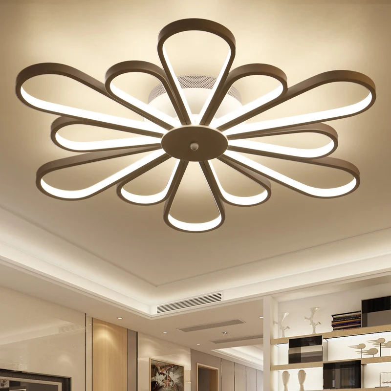 Acryl bloemvorm semi-inbouw modernistische multi-verlichting witte led semi-inbouw lichtarmatuur wit/warm licht Clearhalo