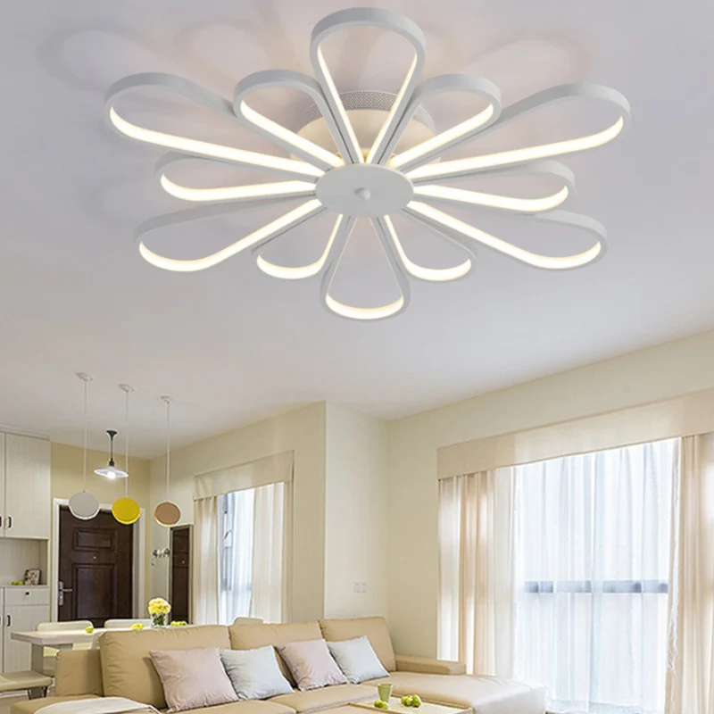 Acryl bloemvorm semi-inbouw modernistische multi-verlichting witte led semi-inbouw lichtarmatuur wit/warm licht Clearhalo
