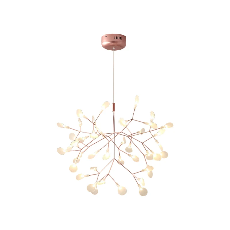 Acryl boomtak hangende hanglamp Eenvoudige LED-plafondkroonluchter rosé goud Clearhalo