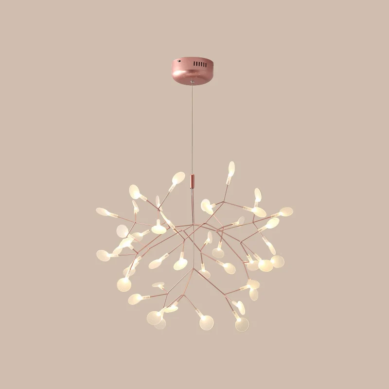 Acryl boomtak hangende hanglamp Eenvoudige LED-plafondkroonluchter rosé goud Clearhalo