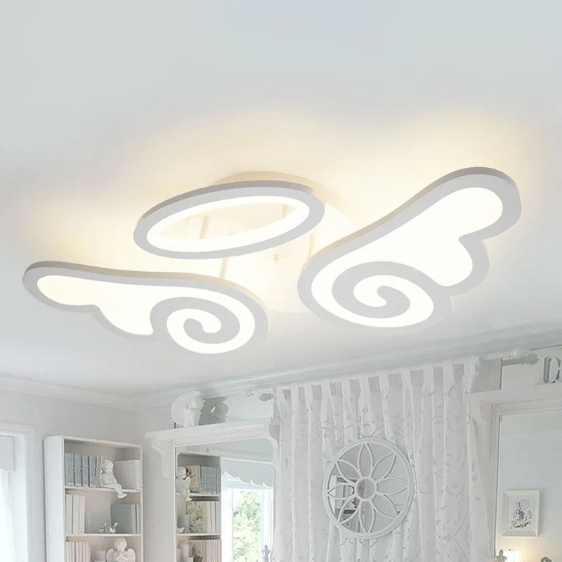 Acryl engel/vleermuisvleugel inbouw witte LED semi-inbouw plafondlamp voor kinderen warm/wit licht Clearhalo