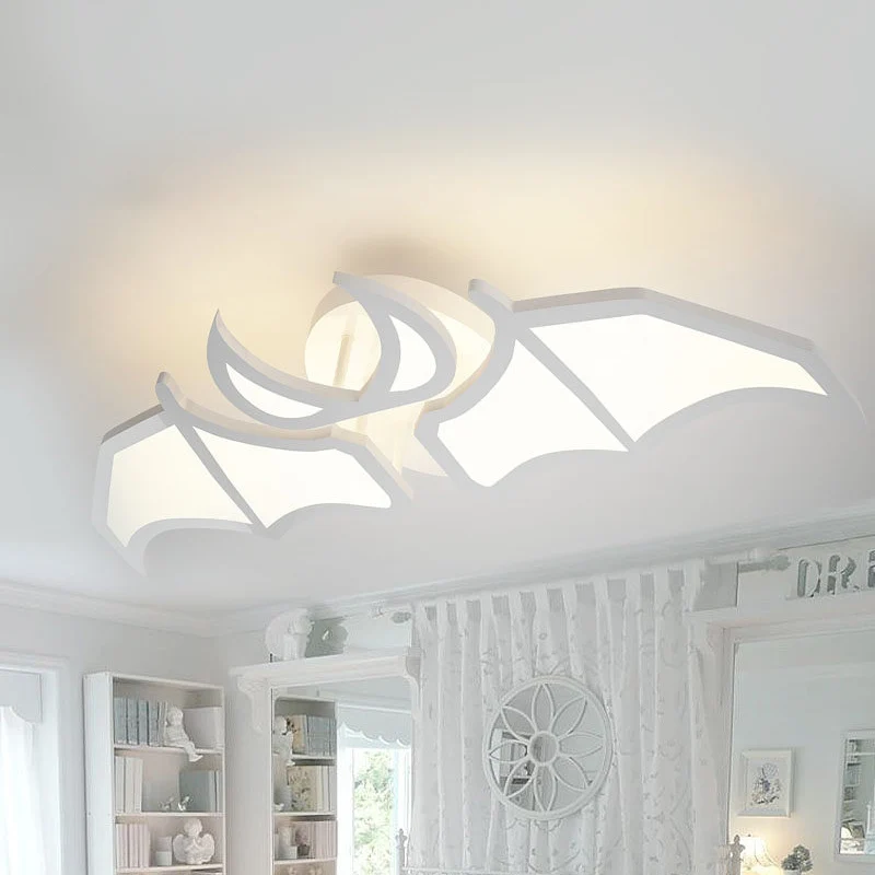 Acryl engel/vleermuisvleugel inbouw witte LED semi-inbouw plafondlamp voor kinderen warm/wit licht Clearhalo