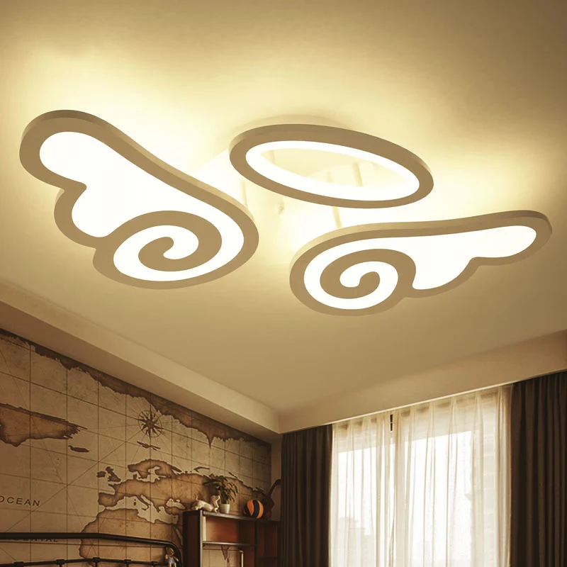 Acryl engel/vleermuisvleugel inbouw witte LED semi-inbouw plafondlamp voor kinderen warm/wit licht Clearhalo