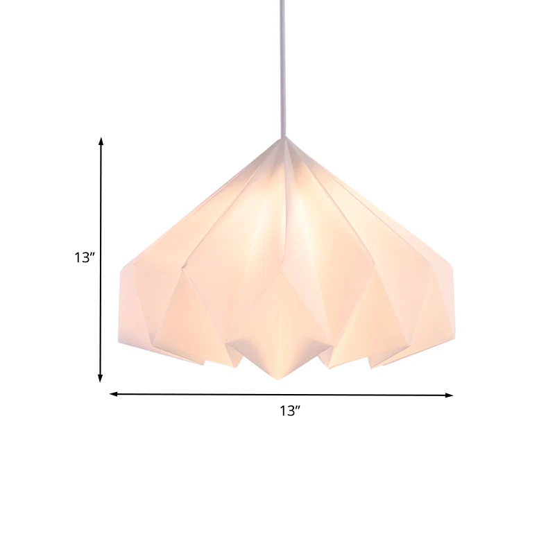 Acryl kronkelige kegel hangende verlichting Modernisme 1-koppige plafondhanglamp wit Clearhalo