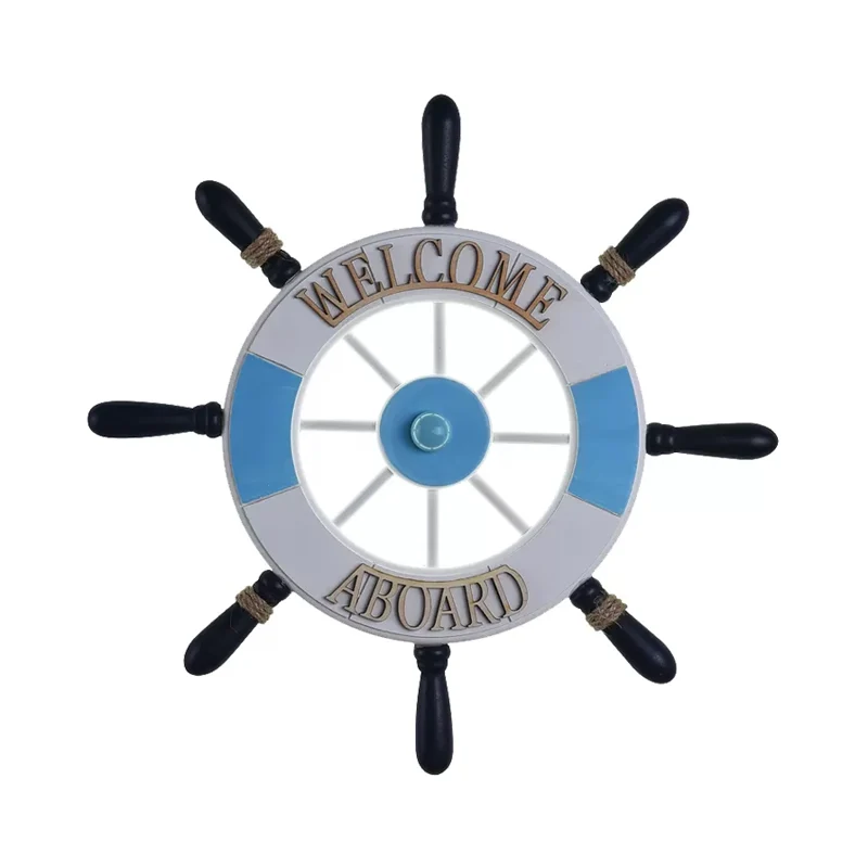 Acryl ronde verzonken wandkandelaar Creatieve LED-wandlamp met houten roerontwerp blauw, warm/wit licht Clearhalo