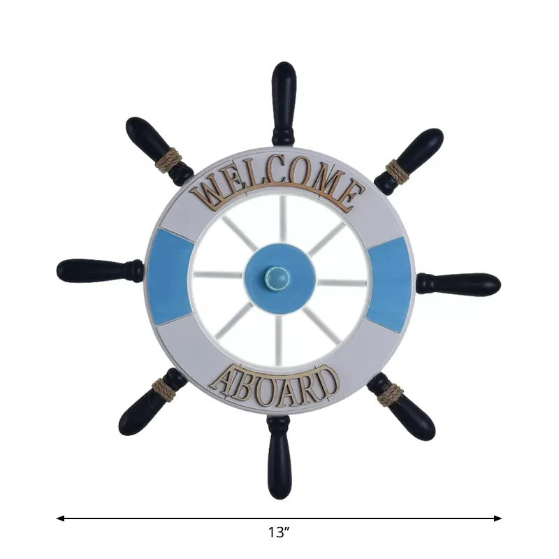 Acryl ronde verzonken wandkandelaar Creatieve LED-wandlamp met houten roerontwerp blauw, warm/wit licht Clearhalo