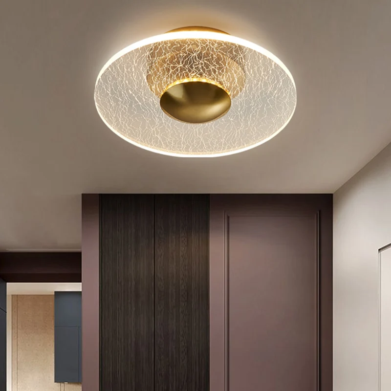 Acryl schijf semi-inbouwlamp postmoderne heldere LED-plafondlamp voor gang Clearhalo